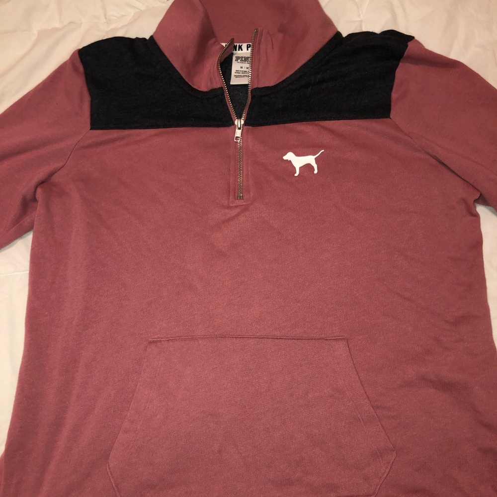 vs pink half zip pullover